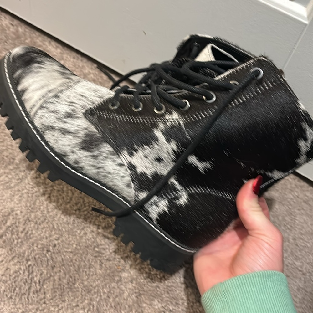 Myra cowhide combat boots